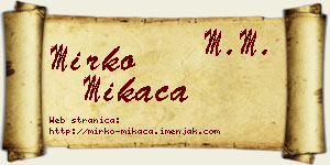 Mirko Mikača vizit kartica